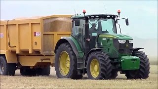 3 John Deere combines cutting w/wheat.2014.wvm