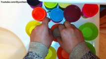 Play Doh Oyun Hamuru ile Renkli Top Kekler Yapımı (Rainbow Cupcakes)