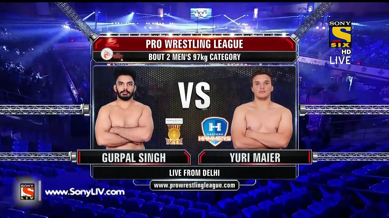 Gurpal Singh Vs Yuri Maier Pro Wrestling league ( Delhi Vs Hariyana)