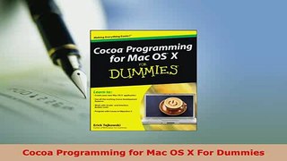 PDF  Cocoa Programming for Mac OS X For Dummies Download Full Ebook