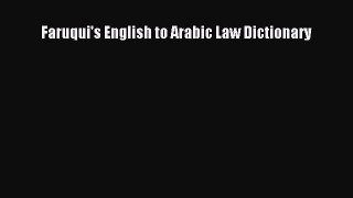 Read Faruqui's English to Arabic Law Dictionary Ebook Free