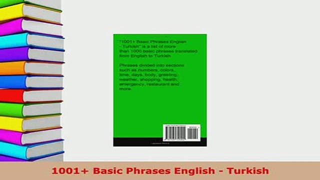 PDF 1001 Basic Phrases English Turkish Download Full Ebook