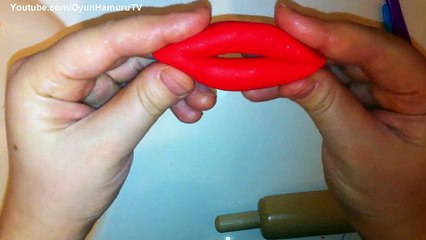 Oyun Hamuru ile Kırmızı Dudak Yapımı | Play Doh Red Lip