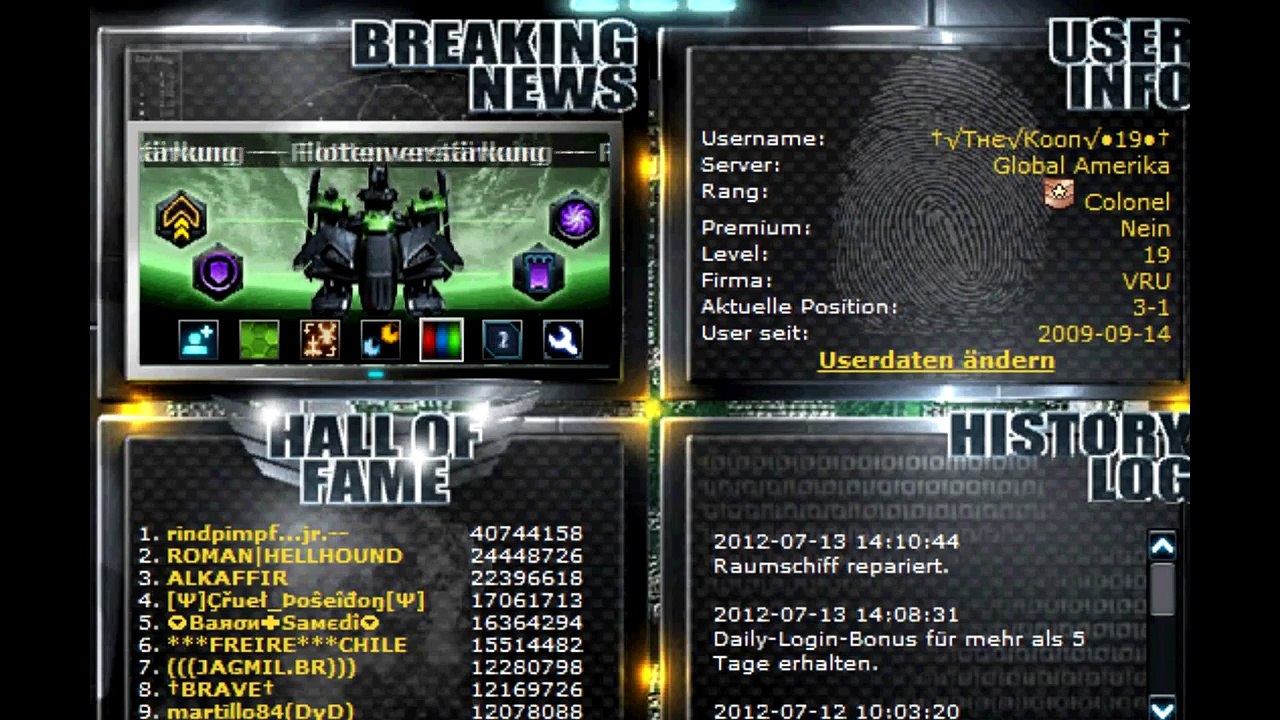 DarkOrbit Account verlosung lvl 19(1)
