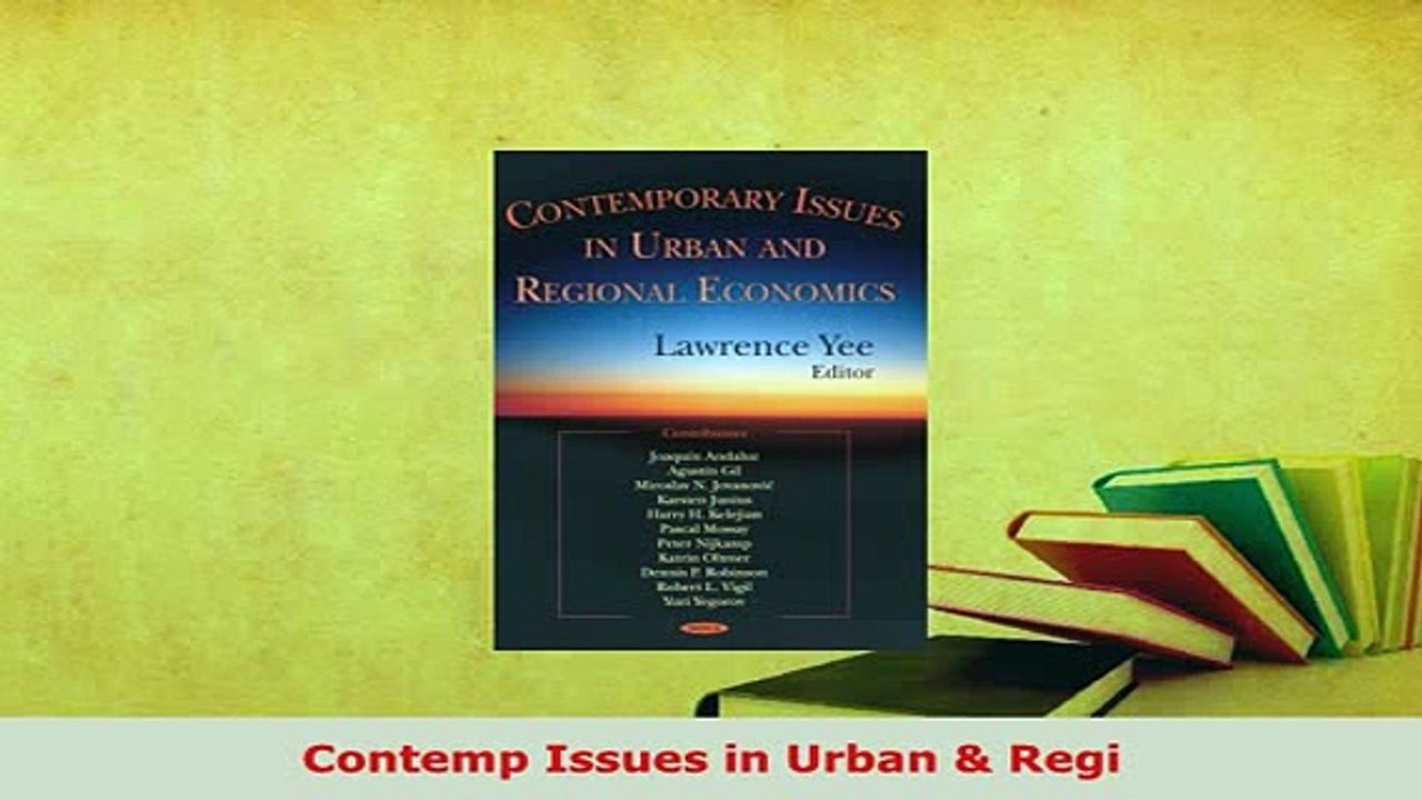 Download  Contemp Issues in Urban  Regi Download Full Ebook