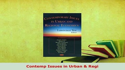 Download  Contemp Issues in Urban  Regi Download Full Ebook