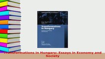 Download  Transformations in Hungary Essays in Economy and Society Read Online
