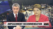 Brazil's Lower House votes to impeach President Dilma Rousseff