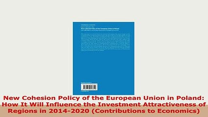 PDF  New Cohesion Policy of the European Union in Poland How It Will Influence the Investment Ebook