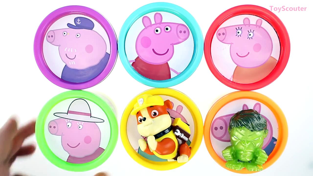 Disney Toys Fan STOP MOTION PEPPA PIG with Play Doh Cans Surprise Eggs   Nick Jr Toys Disney Avenger