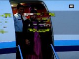 EAM Sushma Swaraj arrives in Moscow