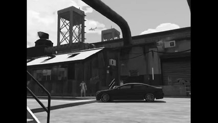 GTA V in Black and White. White Water Rafting. No Raft.