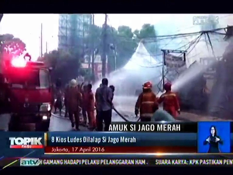 Delapan Kios Terbakar Habis di Jalan Setiabudi
