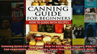 FREE PDF  Canning Guide For Beginners How To Guide With Recipes How To Can vegetables Fruits  DOWNLOAD ONLINE