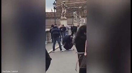 Sparta Prague fan filmed urinating on homeless woman after Europa League clash in Rome