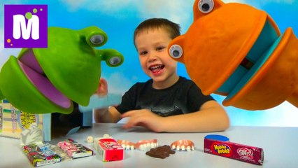 Зубы и жвачки беззубые игрушки на палочке Puppet on a stick & teeth gum