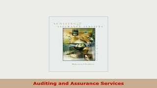 PDF  Auditing and Assurance Services PDF Full Ebook