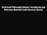 [Read book] Early Greek Philosophy Volume I: Introductory and Reference Materials (Loeb Classical