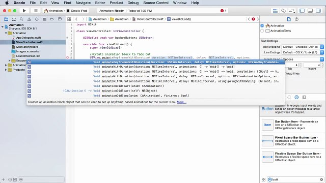iOS Development with Swift Tutorial - 27 - Core Animation
