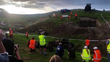 Impressive 4x4 backflip attempt