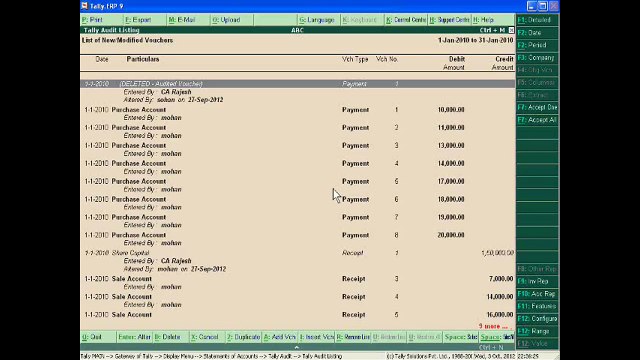 Tally.ERP 9 - Part 56 - Sample Audit in Tally