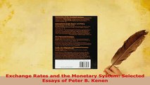 PDF  Exchange Rates and the Monetary System Selected Essays of Peter B Kenen PDF Full Ebook