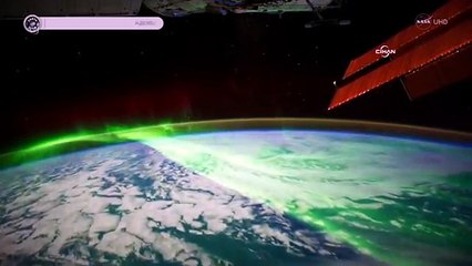 Kutup ışıklarının uzaydan görünümü nefes kesti