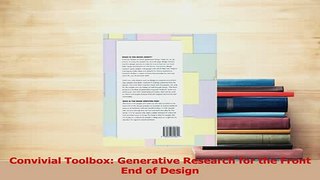 Read  Convivial Toolbox Generative Research for the Front End of Design Ebook Free