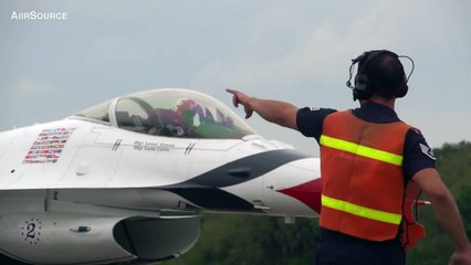 USAF Thunderbirds F 16 On The Flight Line – EOR Pre flight Checks