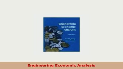PDF  Engineering Economic Analysis Download Full Ebook