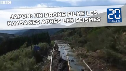 Un drone filme les conséquences des récents séismes au Japon