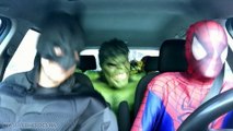 Superheroes Dancing in a Car  Spiderman, Batman & Hulk Funny Movie in Real Life