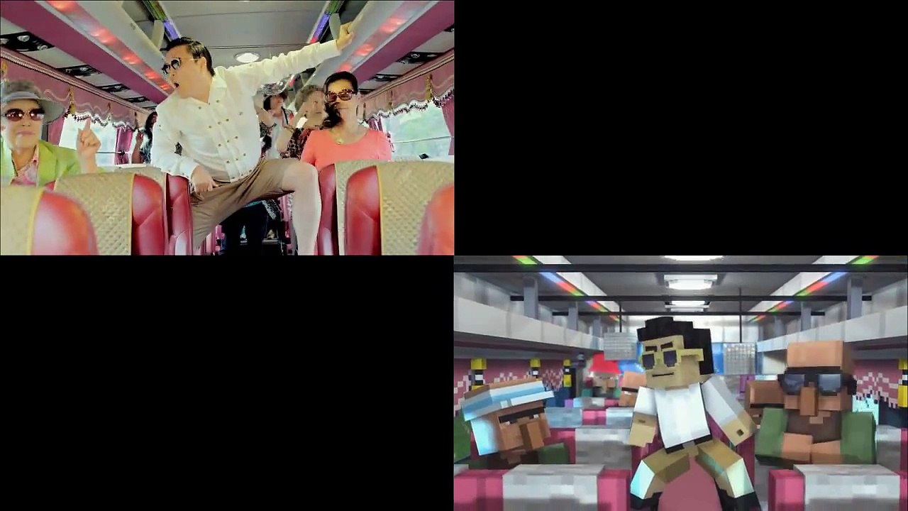 Gangnam Style VS Minecraft Style - Side by Side