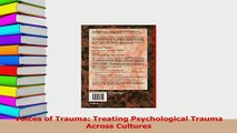 Read  Voices of Trauma Treating Psychological Trauma Across Cultures Ebook Free