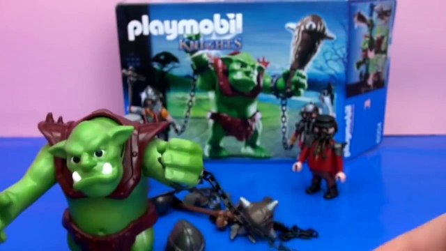 Chevaliers Playmobil français – Gigantesque troll avec des nains de combat démo 6004