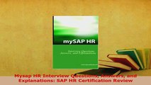 PDF  Mysap HR Interview Questions Answers and Explanations SAP HR Certification Review Download Full Ebook