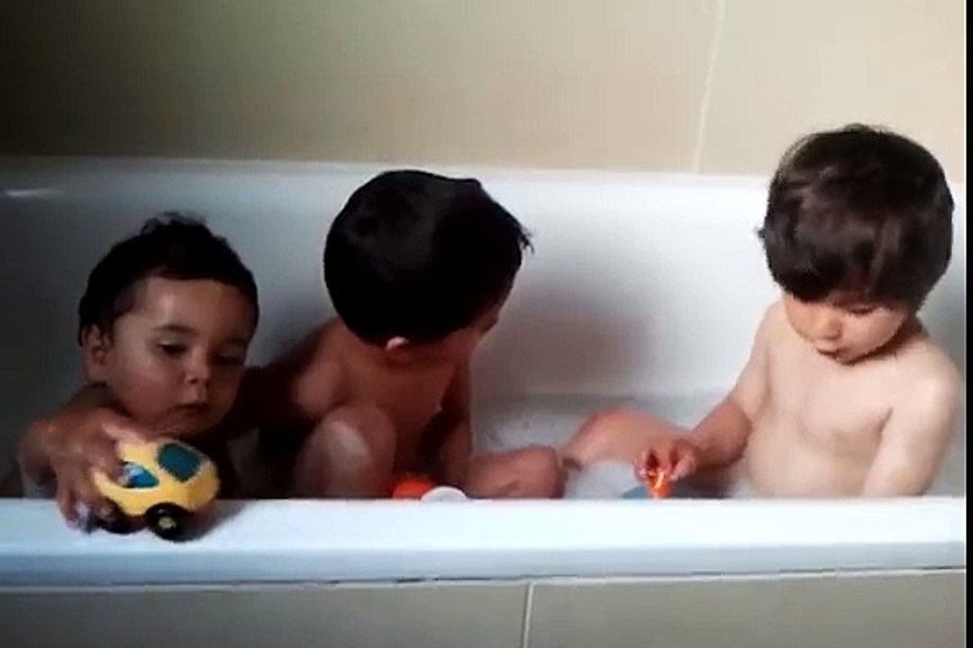boys having a bath at Daniel's place
