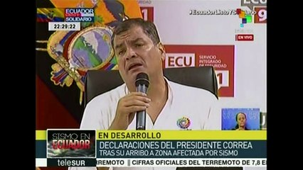 Correa: sismo en Ecuador superó 270 muertos y cifra "aumentará"