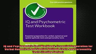 FREE PDF  IQ and Psychometric Test Workbook Essential Preparation for Verbal Numerical and Spatial  FREE BOOOK ONLINE