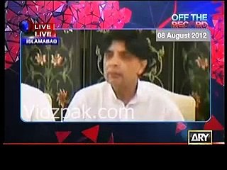 Ch. Nisar in 2012 : Nawaz Sharif London Flats were purchased 20 years ago