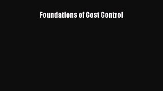 Read Foundations of Cost Control PDF Free