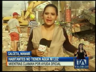 Habitantes de Calceta no tienen agua y ni luz