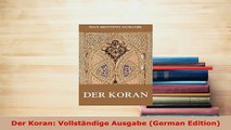 PDF  Der Koran Vollständige Ausgabe German Edition Free Books