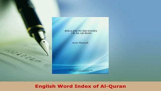 PDF  English Word Index of AlQuran Free Books