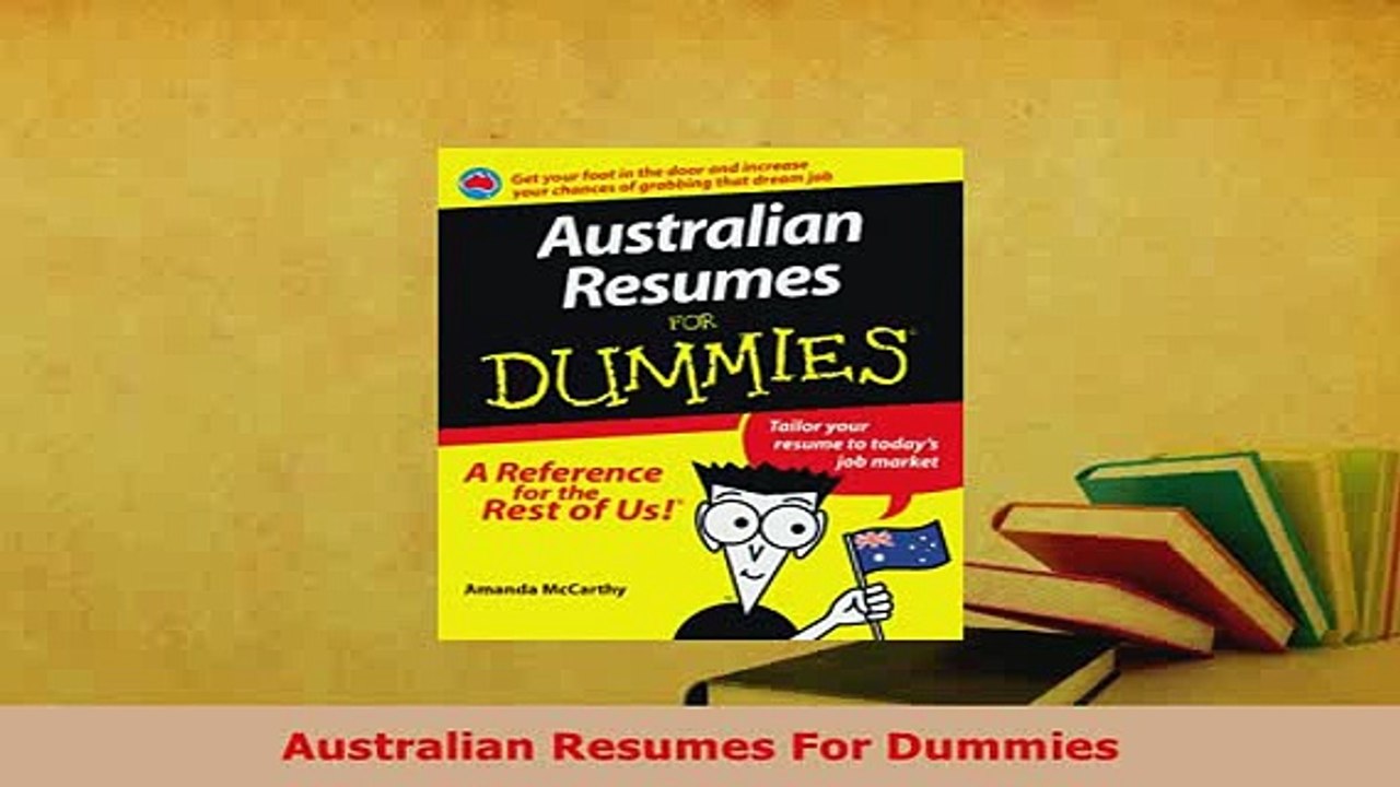PDF  Australian Resumes For Dummies Download Full Ebook