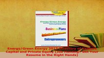 PDF  EnergyGreen Energy 2015 Directory of Venture Capital and Private Equity Job Hunting Get Read Full Ebook