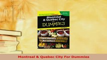 PDF  Montreal  Quebec City For Dummies Download Full Ebook