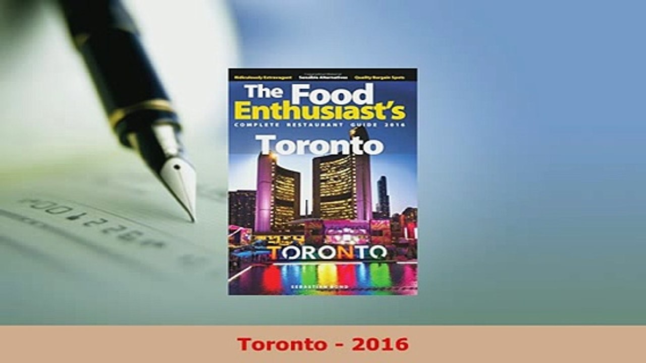 PDF  Toronto  2016 Read Full Ebook