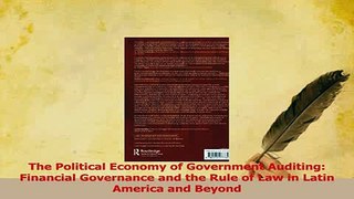 Read  The Political Economy of Government Auditing Financial Governance and the Rule of Law in Ebook Free