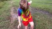 Olivia being like Peppa Pig with muddy puddles